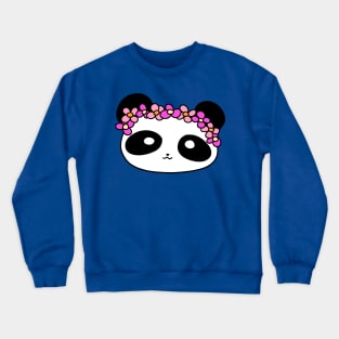 Flower Crown Panda Face Crewneck Sweatshirt